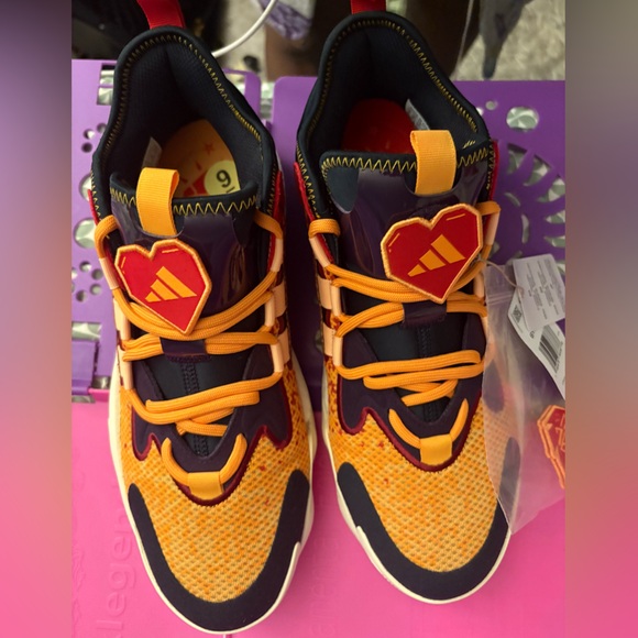 【RARE】Adidas Men’s BYW Select X Aral Cru Acid Orange Gold Basketball Shoes SZ 9 - Picture 1 of 10